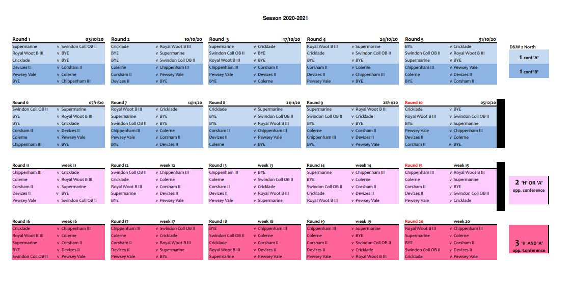 Colerne RFC Colerne RFC fixture list 20202021